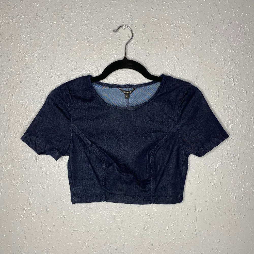 Jean Material Crop Top from Guess